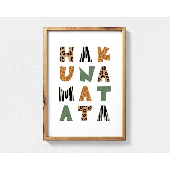 Hakuna Matata Wall Art, Lion Print, Animal Print Nursery Decor, Jungle Print Safari Nursery Decor, Baby Boy Nursery Wall Art Home Decor #49, Unframed Poster Size 8x12