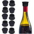 thumbnail image 1 of Tapas de silicona para botellas de vino, tapas para botellas de cerveza, reutilizables, para vino, champán, cerveza y bebidas carbonatadas, paquete de 30, color negro, 1 of 5