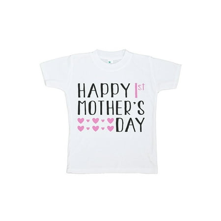 

Custom Party Shop Baby Girls First Mothers Day T-shirt - Pink and Black / 4T