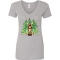 thumbnail image 3 of Inktastic Alaska Moose and Trees Women's V-Neck T-Shirt, 3 of 5