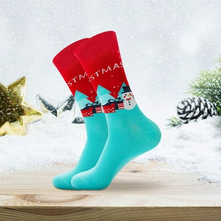 

6 pair Men s Autumn And Winter Socks Santa Claus Snowflake Men s Middle Tube Socks Damp Cotton Socks Color Random