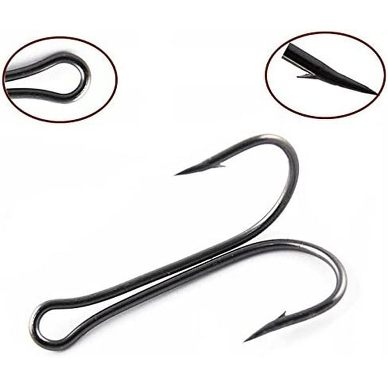 100pcs Fishing Typical Double Hook High Carbon Steel Small Fly