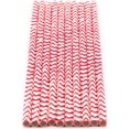 thumbnail image 2 of Lot de 900 Pailles à Boire en Papier Biodégradables à Chevrons Rouges 4 Plis (Compostables, Non Toxiques, Sans BPA), 2 of 3