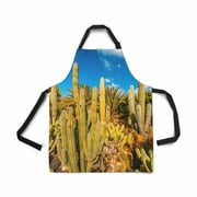 ASHLEIGH Cactus Garden Island Adjustable Bib Apron for Women Men Girls Chef with Pockets Novelty Kitchen Apron for Cooking Baking Gardening Pet Grooming Cleaning