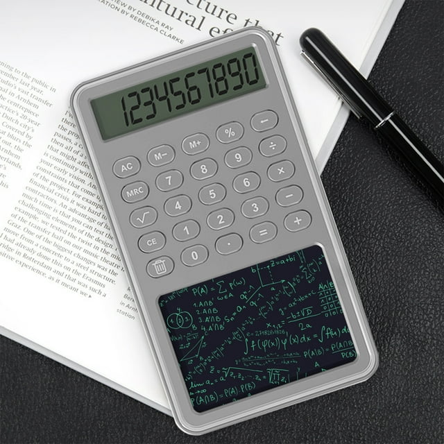 EGNMCR Calculator Writing Tablet Doodle Pad Calculators With Lock Button & E-Pen 12 Digit Display Hand-held For Students & Kids, Gift