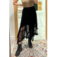 thumbnail image 6 of Women's Elegant Black Lace Cascading Tiered High Waist Maxi Skirt | [ZhiHiMeRi] | (US 12-14)L, 6 of 6