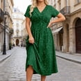 thumbnail image 3 of Prom Dresses for Women 2026 Trendy Sparkly Sequin Short Sleeve V Neck Flowy Long Dress Summer Homecoming Dress, 3 of 7