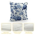thumbnail image 4 of COMIO Blue and White Porcelain Pillow Covers Set of  Floral Chinoiserie Rabbit Pattern Farmhouse Decorative French Country Style Cushion Pillowcases for Bedroom Living Room Sofa,, 4 of 5