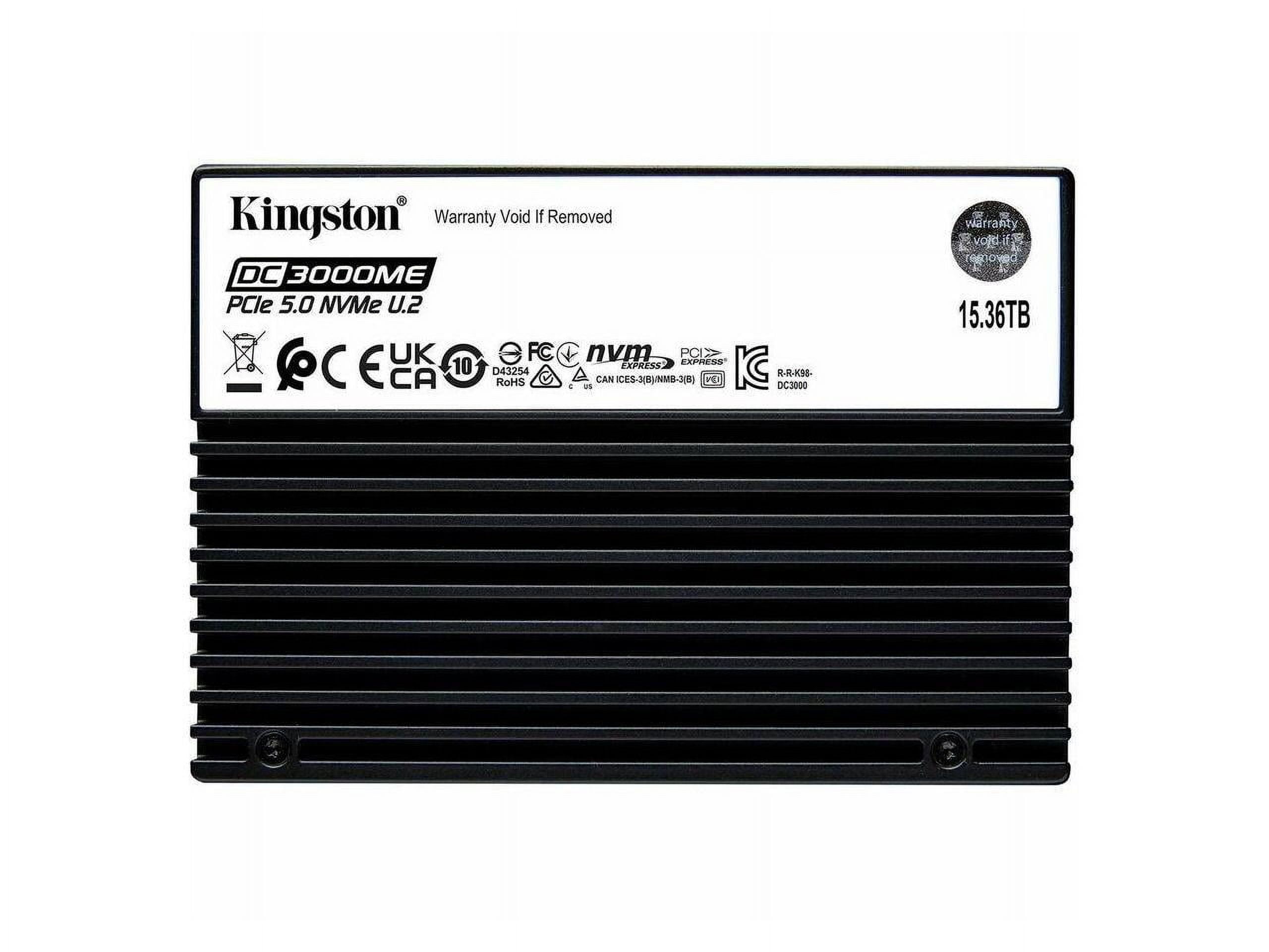 Kingston SEDC3000ME/3T8 DC3000ME 3.84 TB Solid State Drive - 2.5" Internal - U.2 (PCI Express NVMe 5.0 x4) - Server, Data Center Device Supported-1 DWPD - 7008 TB TBW - 256-bit AES Encryption Standard