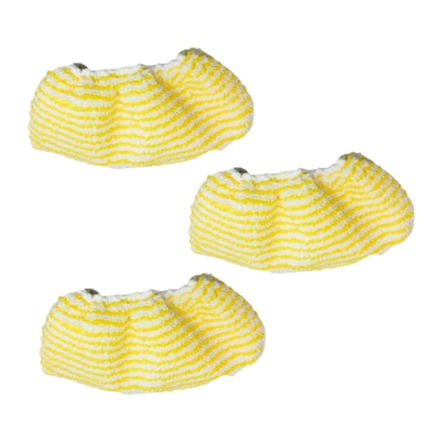 3 piezas de fundas para trapeador de piso, tapete de tela lavable, almohadillas secas o húmedas, microfibra reutilizable Ronda amarilla