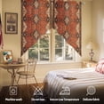 thumbnail image 6 of Swag Curtains Valances for Windows, Orange Boho Floral Short Kitchen Window Curtains Over Sink, Medieval Ethnic Vintage Texture Cafe Curtains Panel Set Of 2,Rod Pocket, 63 Inches Length, 6 of 8