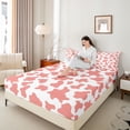 thumbnail image 4 of Homewish Farmhouse Bull Print Twin Sheet Sets 3pcs for Teens Female Men,Abstract Geometric Twin Fitted Sheet Microfiber,Rustic Animal Cow Cattle Breathable Flat Sheet,Breathable Home Decor, 4 of 7