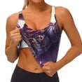 thumbnail image 3 of Balery Cool Skull Cowboy Sujetadores deportivos con espalda cruzada para mujer, acolchados, sin costuras, de alto impacto, ideales para yoga, gimnasio, entrenamiento y fitness.-Large, 3 of 8
