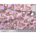 thumbnail image 3 of Soimoi Modal Satin Fabric Skull & Begonia Floral Print Fabric by Yard 42 Inch Wide, 3 of 3