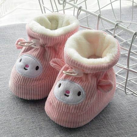 

JIKNTTR Warm Fur Baby Boots Anti- Soft Sole Children Floor Boots Toddler Shoes Shoes Plus Velvet Thick Warm Soft Soles Cute Shoes Toddler Kids Fall Boots