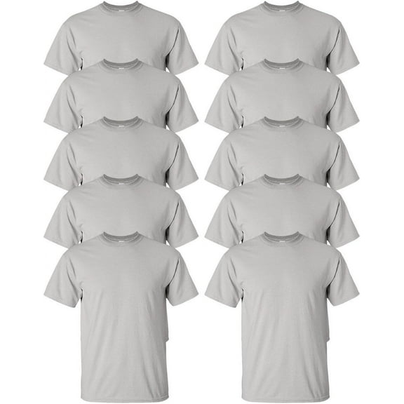 Gildan Men's Ultra Cotton T-Shirt, ICE GREY, L  Pack10