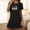 Black, variant on Elvqul Plus Size Womens Nightgowns Loungewear for Women Black Short Short Sleeve Pull on Nightgowns