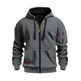 thumbnail image 1 of MHFRRA Sudadera con Capucha y Cremallera, Chaqueta con Cremallera Completa y Bolsillos Delanteros, Jersey Deportivo Ligero, Ajuste Cómodo E Informal Gris oscuro, 1 of 2