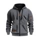 thumbnail image 1 of MHFRRA Sudadera con Capucha y Cremallera, Chaqueta con Cremallera Completa y Bolsillos Delanteros, Jersey Deportivo Ligero, Ajuste Cómodo E Informal Gris oscuro, 1 of 2