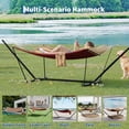 thumbnail image 4 of Memoryfield Hamac Double Portable pour 2 Personnes avec Support en Acier Robuste, Capacité de Charge de 450 Lb, pour Patio, Cour, Camping, Rouge Vin, 4 of 8