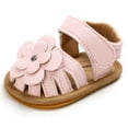 thumbnail image 3 of UTTOASFAY Toddler Shoes Toddler Infant Baby Girls Shoes Leather Sandals Summer Bowknot Flats Flower Shoes Pink 6-12Month, 3 of 6