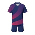 thumbnail image 3 of Avtoify Summer Girls Short Sleeve Round-Neck Shirts Dry Breathable Short Sleeve Top Pocket Shorts 2 Piece Unisex Soccer Outfit for Kids Aged 4-14 Daily, 3 of 10