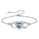 thumbnail image 1 of Pulsera Silvora Mujer Corazón Infinito Piedra de nacimiento aguamarina sintética Plata esterlina Regalo cumpleaños madre e hija Marzo, 1 of 8