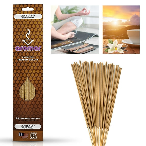 20 Incense Sticks Vanilla Sky Scent Burning Fragrance Aroma Therapy Hand Dipped