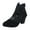 Black, variant on Women Mesh Zip Bootie Slip On Ankle Chunky Block Heel Open Peep Toe Lace Mid Heel Back Zipper Lace Mesh Boots