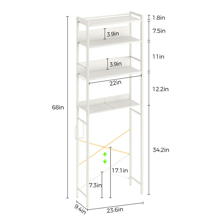 Better Homes & Gardens 24.6 W over the Toilet Space Saver Shelves, for  Kid, Adult Bath Items, White - Walmart.com