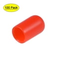 thumbnail image 1 of Uxcell Tapas redondas de vinilo cubiertas de tornillo protector de rosca de goma roja 100 piezas 0.3", 1 of 6