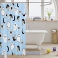 thumbnail image 3 of Manfei Cartoon Ghost Halloween Shower Curtain 72Wx72L,Minimalist Witch Bathroom Curtain, 3 of 5