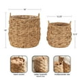 thumbnail image 6 of Kate and Laurel Livia Modern Two-Piece Woven Basket Set, 16 x 16 and 13 x 13, Natural Water Hyacinth, Transitional Natural Wicker Baskets for Use as Woven Planters or Living Room Blanket Baskets, 6 of 9