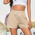 thumbnail image 6 of ShomPort Women Athletic Workout Shorts Drawstring Casual Comfy Fitness Shorts Trendy Breathable Pockets Mini Shorts, 6 of 7