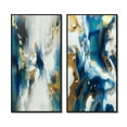 thumbnail image 2 of Designart "Transcendental Blues Abstract in Blue and Gold I" Abstract Painting Framed Wall Art Set Of 2 - Modern Gold Gallery Wall Frame Set For Home Decor, 2 of 6