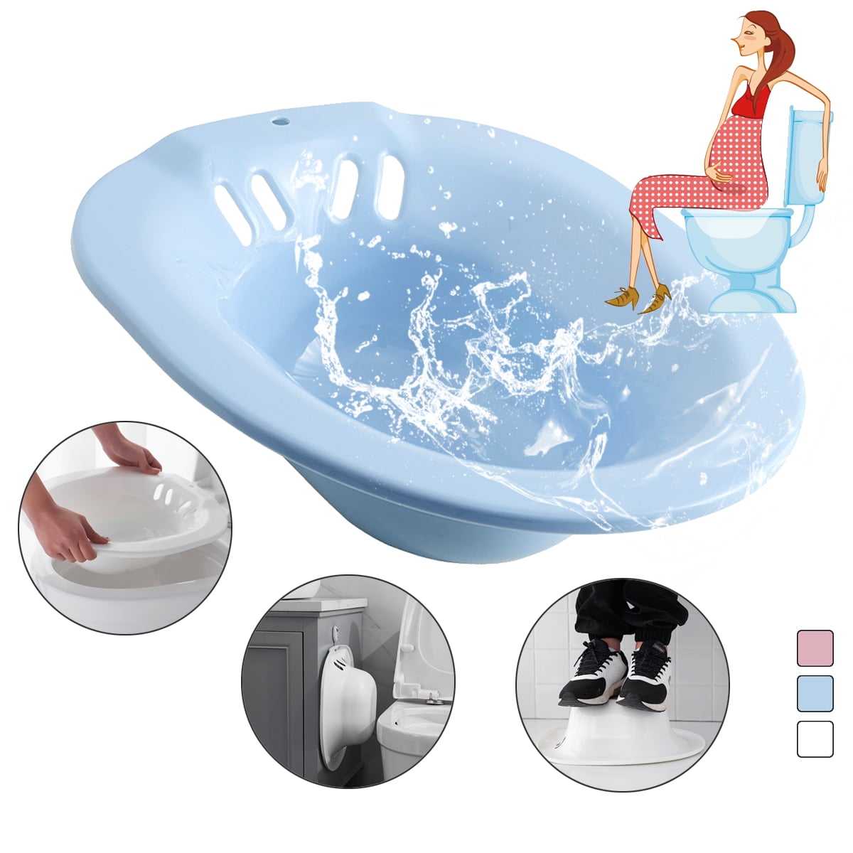 Elderly Postpartum Hemorrhoids Patient Toilet Sitz Bath Tub Hip Basin