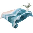 thumbnail image 2 of Navy Blue Waves Coastal Table Cloth Waterproof Tablecloths, Teal Ombre Summer Beach Oceans Tablecloth Dining Table Cover for Kitchen Party Tabletop Outdoor, Rectangle Tablecloth 60x84 Inch, 2 of 9
