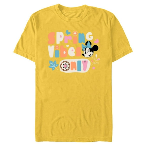Disney Minnie Mouse Spring Vibes Only Springtime - Short Sleeve Blended T-Shirt for Adults - Customized-Yellow
