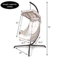 thumbnail image 2 of Swing Egg Chair with Stand, 350lbs Capacity Hammock Chair with Wicker Rattan Frame, Egg Chair with Sunshade Cloth, Courtyard, Cushion and Pillow for Indoor Outdoor Patio, 2 of 7