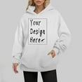 thumbnail image 6 of UJNDER Plus Size Hoodies for Women Solid Color Pocket Pullover Long Sleeve Casual Autumn Winter White XXXL, 6 of 9