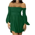 Clearance Sale！Cute Dresses,Fashion Summer Women's Solid Long Sleeve