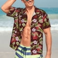 thumbnail image 5 of KLL Men's Hawaiian Shirt Short Sleeve Button Down Beach Shirts-Leaf And Fruit, 5 of 5