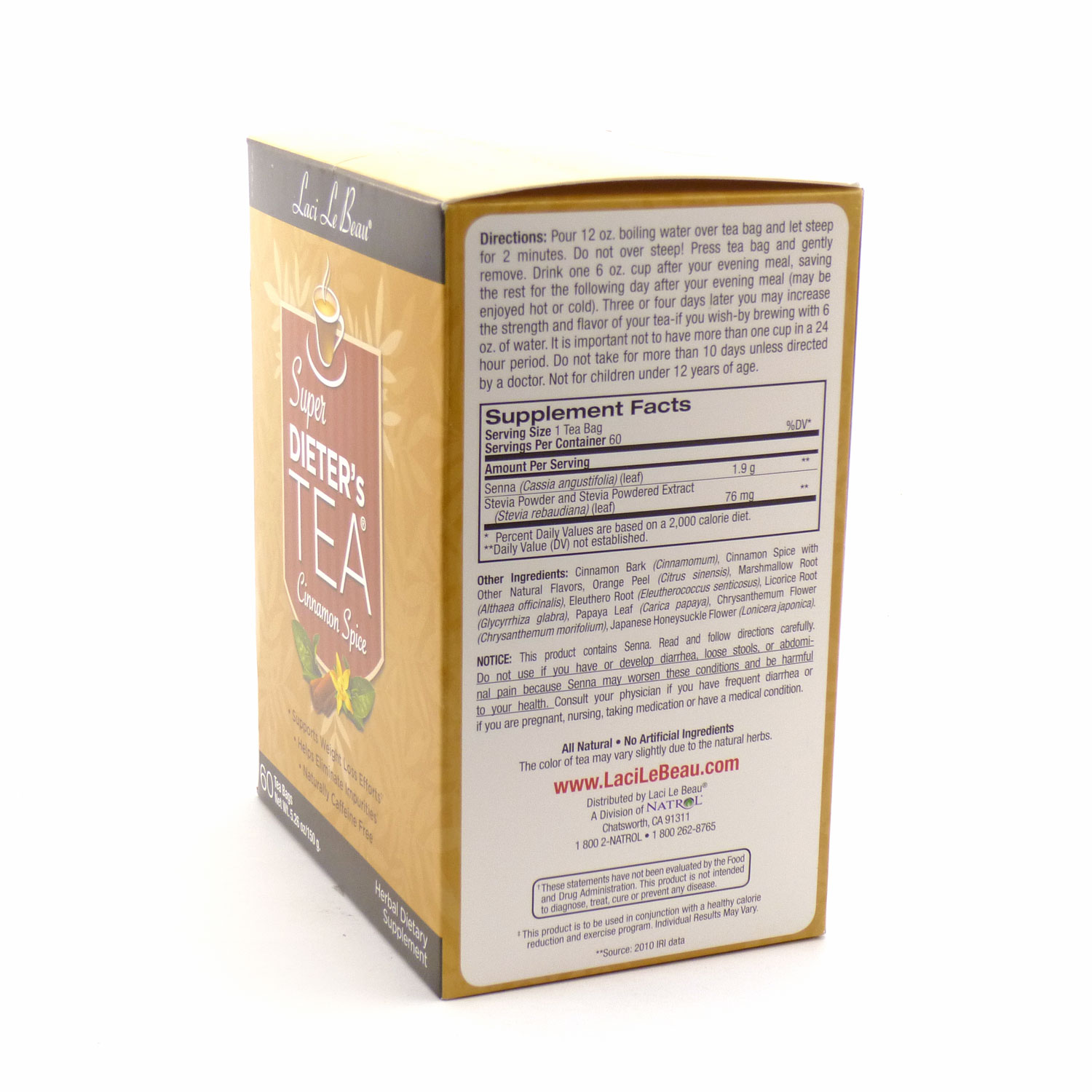Laci Le Beau Super Dieter'S Tea Cinnamon Spice, 60 Tea Bags - image 2 of 2