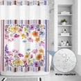 thumbnail image 2 of No Hook Shower Curtain, Spring Flowers Shower Curtains for Bathroom with See Through Top Window, Farmhouse Floral Botanical Elegant Waterproof & Washable Bath Curtain 60"x72", 2 of 9