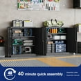 thumbnail image 5 of AUHUP 35" Metal Cabinet with Locking Doors and 2 Adjustable Shelves, Black Garage Storage Cabinet for Warehouse, Basement, Home Office, Tool File Storage Utility Cabinets, 5 of 7