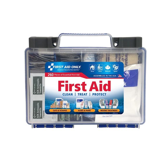 91248 OSHA-Compliant First Aid Kit, All-Purpose 50-Person Emergency First Aid Kit for Business, Worksite, Home, and Car, 260 Pieces