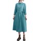 thumbnail image 1 of Vestido holgado de mujer con bolsillos, manga larga, botones, vestido de fiesta vintage con cinturón Irfora Azul/XXL, 1 of 7