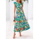 thumbnail image 5 of Vestido midi PRETTYGARDEN 2025 con estampado floral con cuello en V y volantes para mujer, 5 of 6