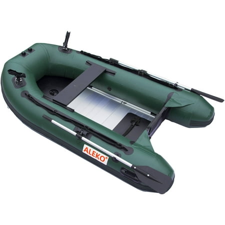 ALEKO PRO Fishing Inflatable Boat with Aluminum Floor - Front Board Holders - 8.4 ft - Dark (Best 16 Ft Aluminum Fishing Boat)