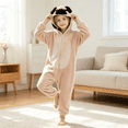 thumbnail image 2 of Otqutp Toddlers Puppy Hooded Jumpsuit Zip Up Long Sleeve Onesie for Boys Girls Kids Fuzzy Warm Outfit Halloween Dress Up Clothes, 2 of 5